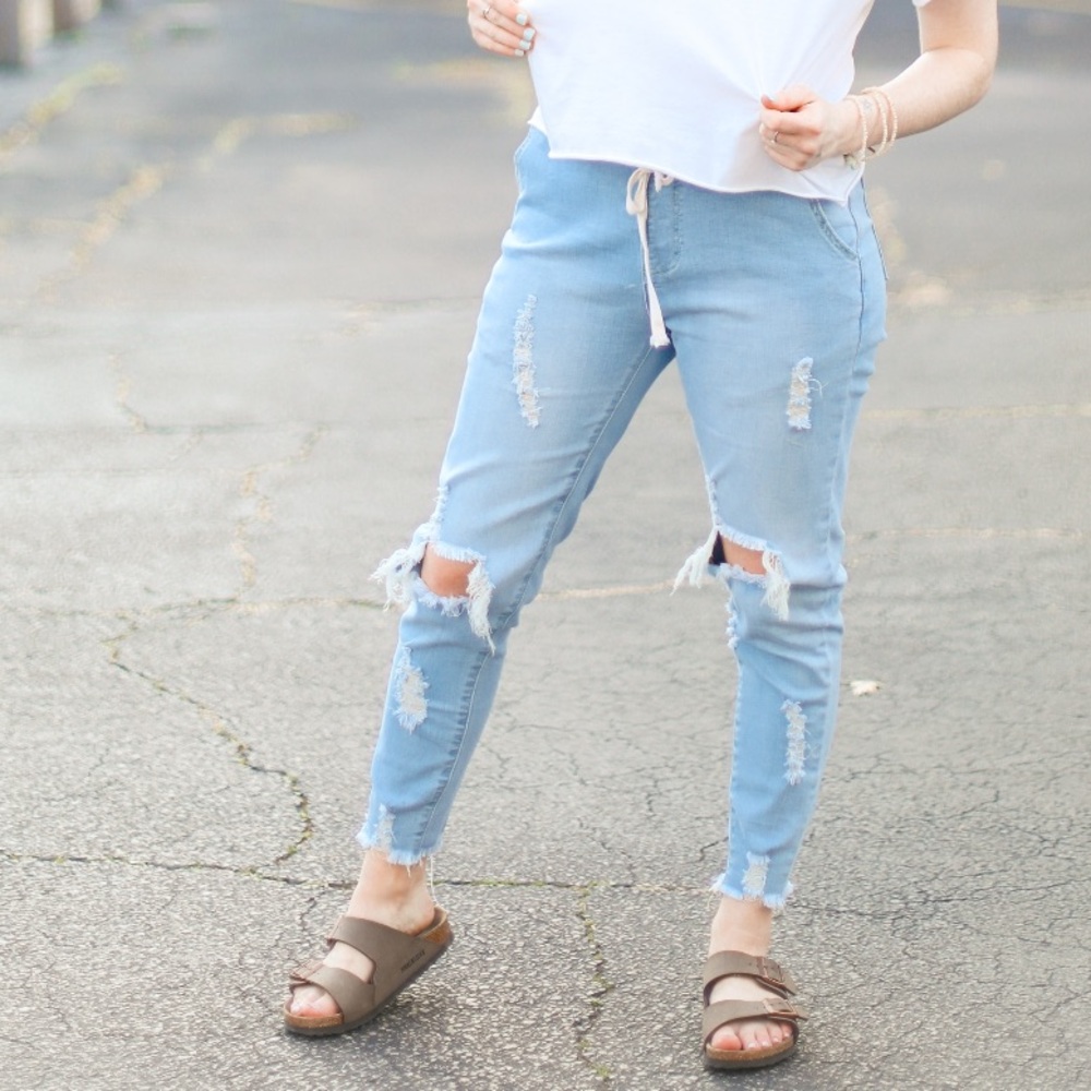 faded ripped jeans
